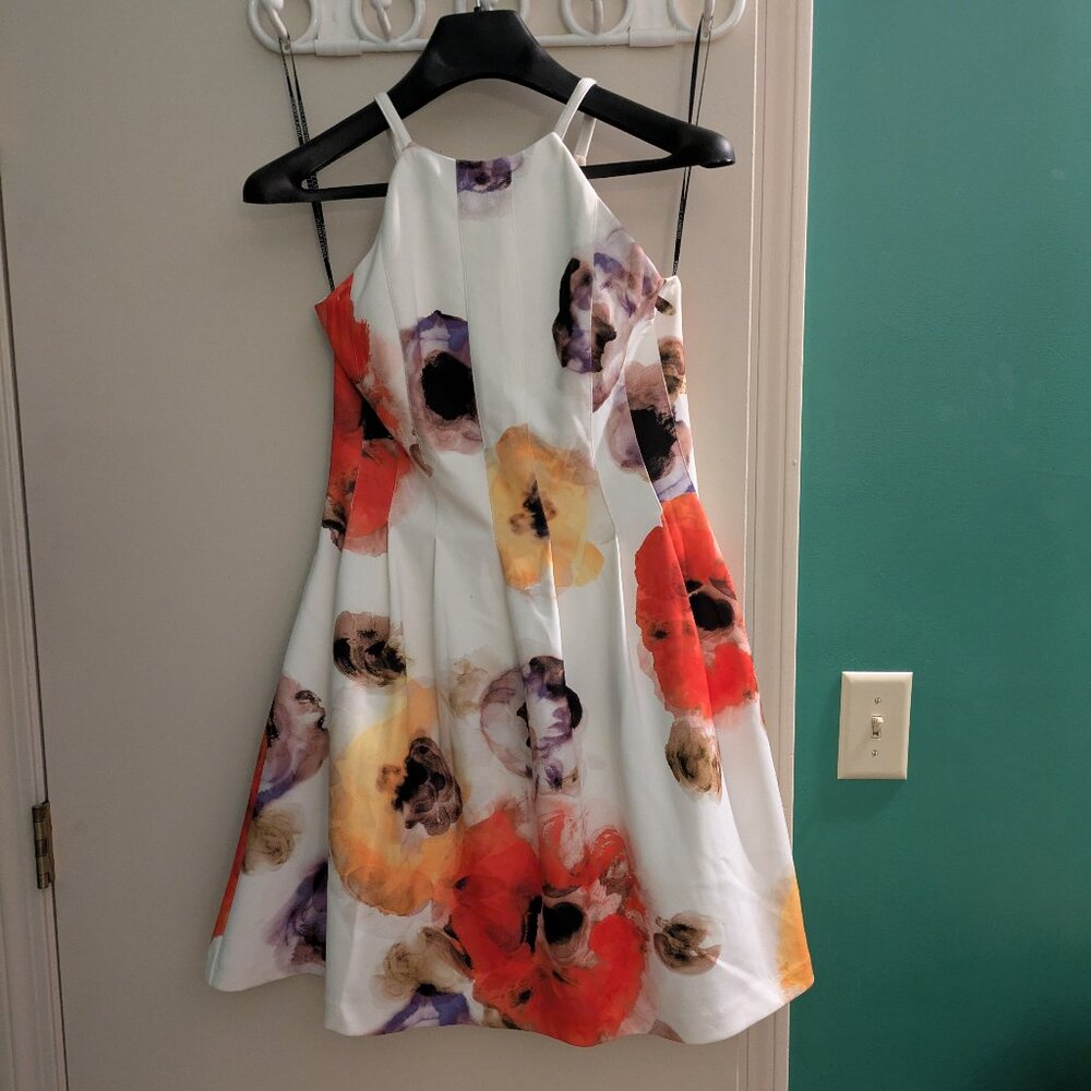 Vince Camuto mini floral cocktail dress, sz 10